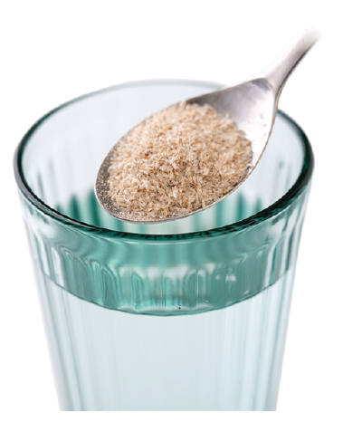 water and psyllium fibre